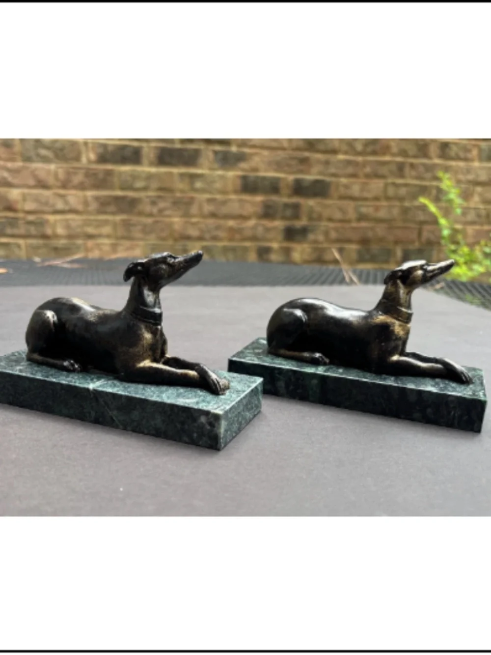 Pair of Vintage Greyhound Statues; Bookends, Paper Weights or Decor